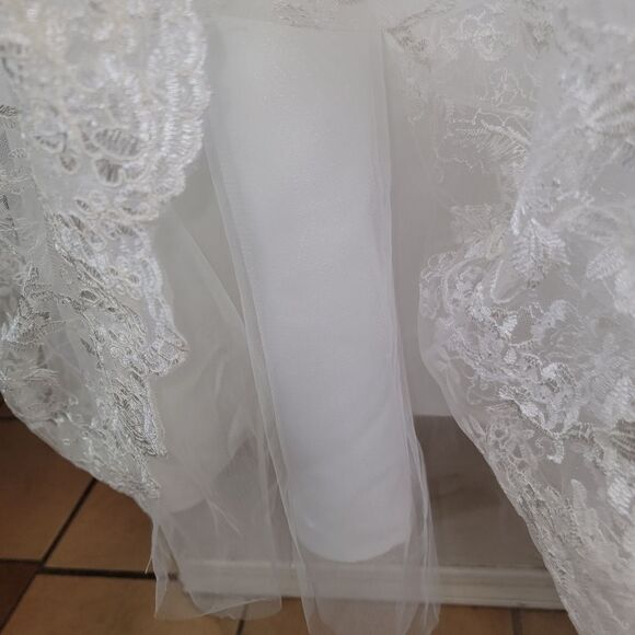 Abaowedding Nwt Floral Lace Knee Length Formal Wedding Dress Gown 16 - Picture 4 of 9
